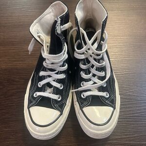 Converse All Star High Top Sneakers Black White Chuck Taylor Shoes Weomens 7.5